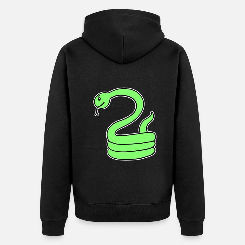Serpent - Serpent vert - Veste à capuche bio Premium Unisexe - noir