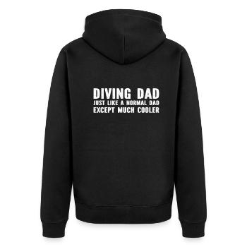 Diver Daddy Diving Underwater Diving Dad - Unisex Premium Bio Zip Hoodie - Schwarz - Hinten - Nico (187cm)