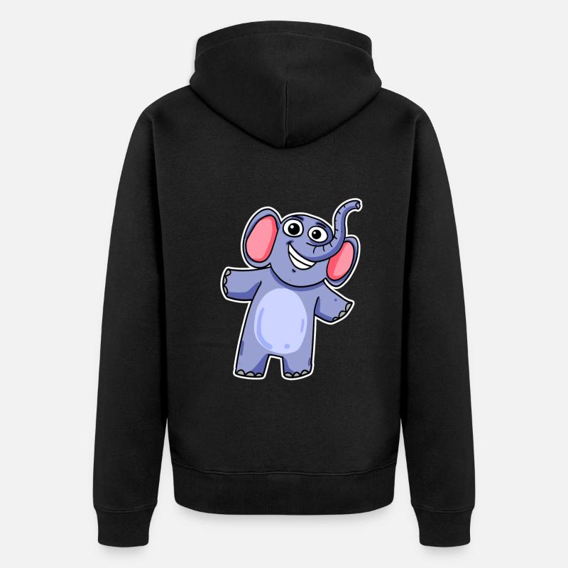 Mignon petit éléphant - Veste à capuche bio Premium Unisexe - noir