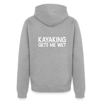 Le kayak me mouille - Funny Kayak Kayaking - Veste à capuche bio Premium Unisexe - gris chiné - Dos - Nico (187cm)