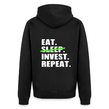 Eat Sleep Invest Repeat - Bourse Day Trading - Veste à capuche bio Premium Unisexe - noir - Dos - Nico (187cm)