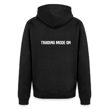 Day Trading Investor Stock Market Trading - Tradin - Unisex Premium Bio Zip Hoodie - Schwarz - Hinten - Nico (187cm)