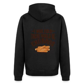 On m’a dit qu’il y aurait des churros - Veste à capuche bio Premium Unisexe - noir - Dos - Nico (187cm)