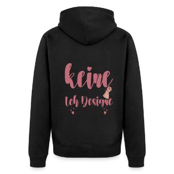 Ich designe keine Nailart Nageldesignerin - Unisex Premium Bio Zip Hoodie - Schwarz - Hinten - Nico (187cm)