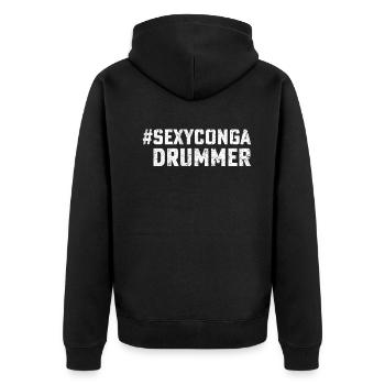 Sexy Conga Drummer - Conga Player Conga Drums Musi - Unisex Premium Organic Zip Hoodie - black - Back - Nico (187cm)