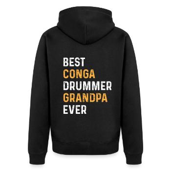 Grandpa Conga Musicien - Meilleur batteur de Conga Grandp - Veste à capuche bio Premium Unisexe - noir - Dos - Nico (187cm)