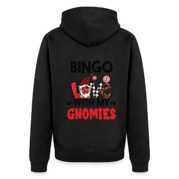 Bingo Love With My Gnomies Leo Bingo - Unisex Premium Organic Zip Hoodie - black - Back - Nico (187cm)
