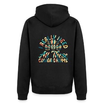 J’ai vraiment besoin de tous ces tambours conga - drôle de conga - Veste à capuche bio Premium Unisexe - noir - Dos - Nico (187cm)