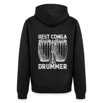 Best Conga Drummer Conga Musician Conga Drummer Co - Unisex Premium Bio Zip Hoodie - Schwarz - Hinten - Nico (187cm)