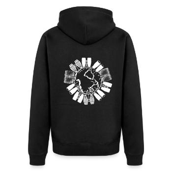 Joueur de Conga Musicien Conga - Terre avec Conga Dru - Veste à capuche bio Premium Unisexe - noir - Dos - Nico (187cm)