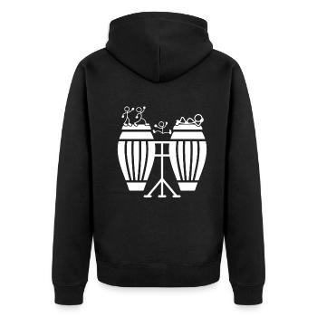 Stick Figure Conga Drums Funny Conga Player Conga - Unisex Premium Organic Zip Hoodie - black - Back - Nico (187cm)