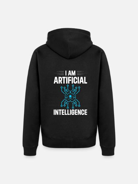I Am Artificial Intelligence - Unisex Premium Bio Zip Hoodie - Schwarz
