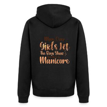 Place là, les filles - prothésistes ongulaires - Veste à capuche bio Premium Unisexe - noir - Dos - Nico (187cm)