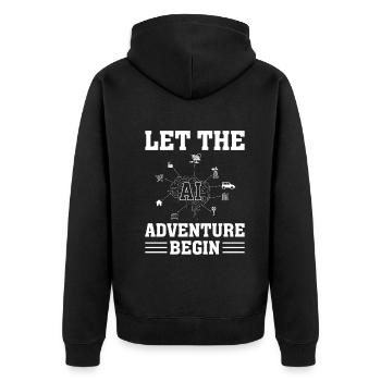Que l’aventure commence - Ai Artificial Intelligen - Veste à capuche bio Premium Unisexe - noir - Dos - Nico (187cm)