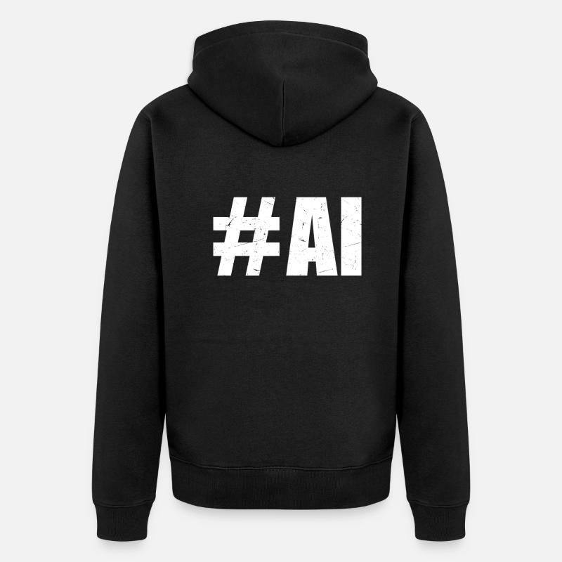 #AI - AI Artificial Intelligence - Unisex Premium Bio Zip Hoodie - Schwarz