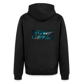 Ai Artificial Intelligence - Unisex Premium Bio Zip Hoodie - Schwarz - Hinten - Nico (187cm)