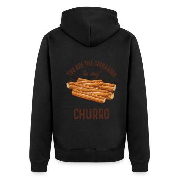 Tu es la cannelle de mon churro - Veste à capuche bio Premium Unisexe - noir - Dos - Nico (187cm)