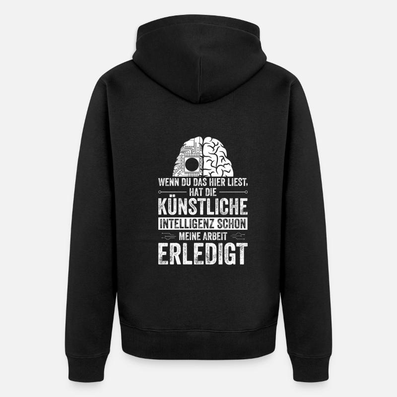 Funny Artificial Intelligence - Unisex Premium Organic Zip Hoodie - black