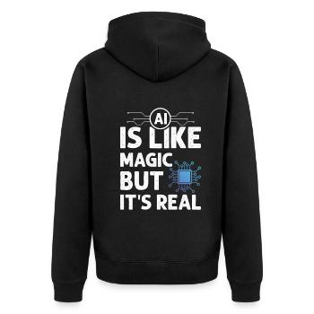 IA Intelligence artificielle - L’IA est comme de la magie mais - Veste à capuche bio Premium Unisexe - noir - Dos - Nico (187cm)