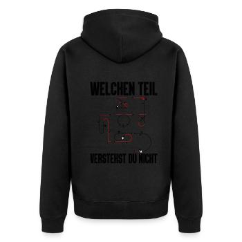 Kunstflug Aresti Figuren Rc Pilot - Unisex Premium Bio Zip Hoodie - Schwarz - Hinten - Nico (187cm)