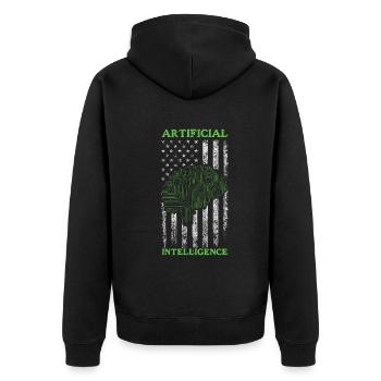 AI Robotics - Intelligence artificielle Drapeau américain - Veste à capuche bio Premium Unisexe - noir - Dos - Nico (187cm)