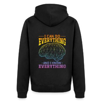Artificial Intelligence Quotes Artificial Intellig - Unisex Premium Bio Zip Hoodie - Schwarz - Hinten - Nico (187cm)