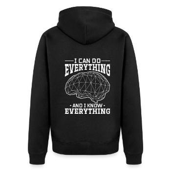 Funny Artificial Intelligence Quotes Artificial In - Unisex Premium Bio Zip Hoodie - Schwarz - Hinten - Nico (187cm)