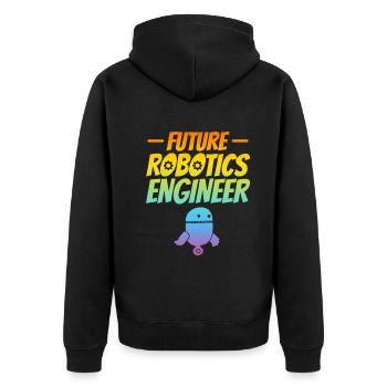 AI Robotics Machine Learning - Future Robotics Eng - Unisex Premium Organic Zip Hoodie - black - Back - Nico (187cm)