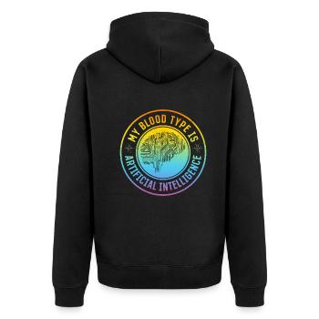 Machine Learning - My Blood Type Is Artificial Int - Unisex Premium Organic Zip Hoodie - black - Back - Nico (187cm)