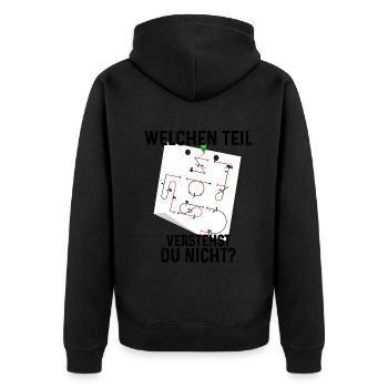 Kunstflug Aresti Figuren Rc Pilot - Unisex Premium Bio Zip Hoodie - Schwarz - Hinten - Nico (187cm)
