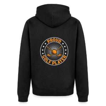 Golf Player Golfing Golfer - Proud Golf Player - Unisex Premium Bio Zip Hoodie - Schwarz - Hinten - Nico (187cm)