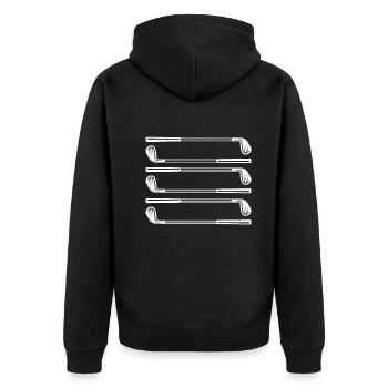 Golfing Clubs Golfer Golf Player - Golf Clubs - Unisex Premium Bio Zip Hoodie - Schwarz - Hinten - Nico (187cm)