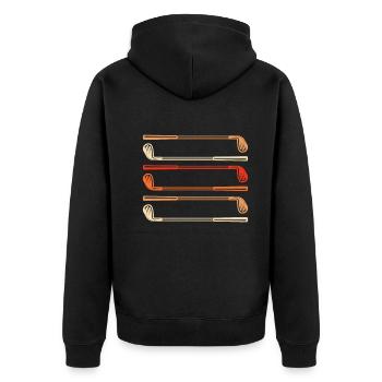 Golf Clubs - Golfer Clubs Golfing Golf Player - Unisex Premium Bio Zip Hoodie - Schwarz - Hinten - Nico (187cm)