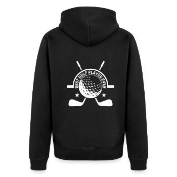 Best Golf Player Ever - Golfing Golfer Golf Player - Unisex Premium Bio Zip Hoodie - Schwarz - Hinten - Nico (187cm)
