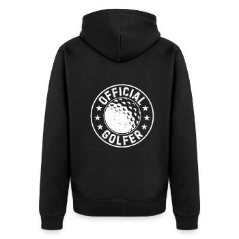 Official Golfer - Golf Player Golfer - Unisex Premium Bio Zip Hoodie - Schwarz - Hinten - Nico (187cm)