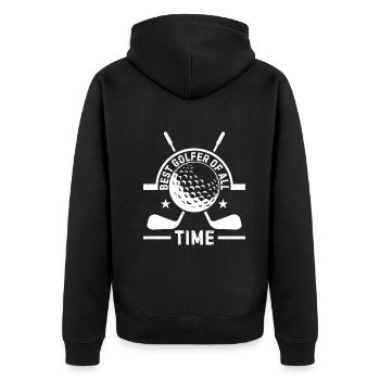 Best Golfer Of All Time - Golfing Golfer - Unisex Premium Organic Zip Hoodie - black - Back - Nico (187cm)