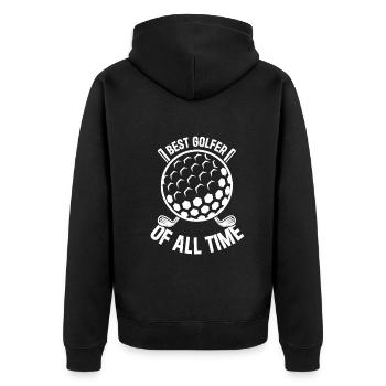 Golf Player Golfing Golfer - Best Golfer Of All Ti - Unisex Premium Bio Zip Hoodie - Schwarz - Hinten - Nico (187cm)