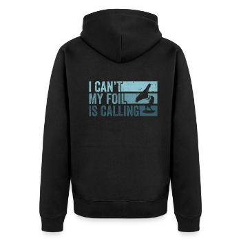 Wing Foil Wingsurfing Foil Wing - Unisex Premium Organic Zip Hoodie - black - Back - Nico (187cm)