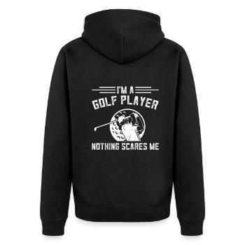 Je suis un joueur de golf Rien ne me fait peur - Golf Golf - Veste à capuche bio Premium Unisexe - noir - Dos - Nico (187cm)