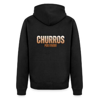 Churros Por Favor Vintage Mexican Churro - Unisex Premium Organic Zip Hoodie - black - Back - Nico (187cm)