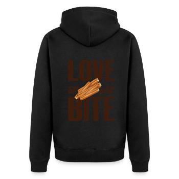 Coup de foudre les churros mexicains - Veste à capuche bio Premium Unisexe - noir - Dos - Nico (187cm)