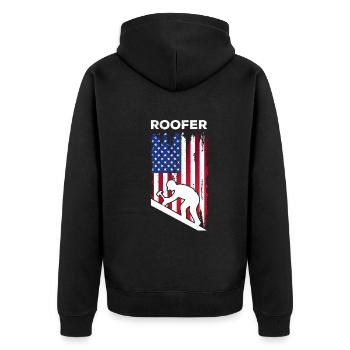 Roofing Worker Roofer Worker Roofer - Roofer US Fl - Unisex Premium Bio Zip Hoodie - Schwarz - Hinten - Nico (187cm)