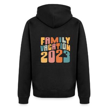 Family Vacation 2023 Making Memories - Unisex Premium Bio Zip Hoodie - Schwarz - Hinten - Nico (187cm)