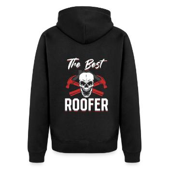 The Best Roofer - Roofing Contractor Roofer - Unisex Premium Bio Zip Hoodie - Schwarz - Hinten - Nico (187cm)