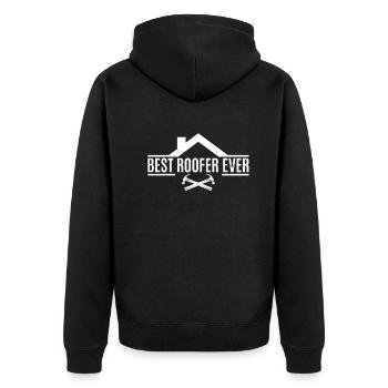 Best Roofer Ever - Roofing Contractor Roof Worker - Unisex Premium Bio Zip Hoodie - Schwarz - Hinten - Nico (187cm)
