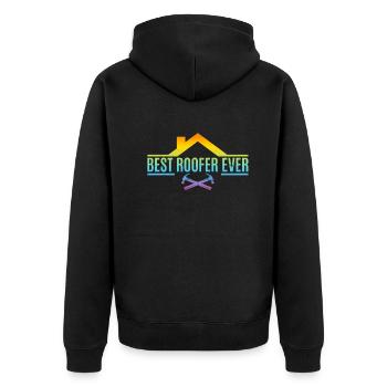 Roofing Contractor - Best Roofer Ever - Unisex Premium Bio Zip Hoodie - Schwarz - Hinten - Nico (187cm)