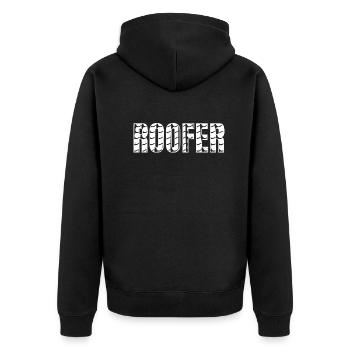 Roofer - Roof Worker Roofing Contractor Roofer - Unisex Premium Bio Zip Hoodie - Schwarz - Hinten - Nico (187cm)
