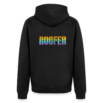 Roof Worker Roofing Worker - Roofer - Unisex Premium Bio Zip Hoodie - Schwarz - Hinten - Nico (187cm)