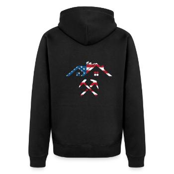 Roofer - Roof Worker Roofing Worker Roofers - Unisex Premium Bio Zip Hoodie - Schwarz - Hinten - Nico (187cm)