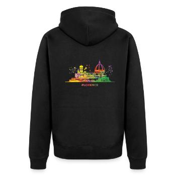 Paysage urbain florentin Skyline Florence - Veste à capuche bio Premium Unisexe - noir - Dos - Nico (187cm)